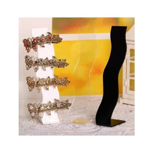 Hot Sale 20pcs Acrylic S Shaped Headwear Display Stand Headwear Showing Rack Hair Accessories Easel Holder Jewelry Dislay Props