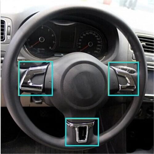 Car Steering Wheel Trim Cover sticker for Volkswagen Golf MK6 Polo Jetta MK5 MK6 EOS Touran Caddy Bora Sagitar Car accessories