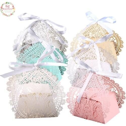 Big heard Love 50pcs heart-shape design wedding favor laser cut candy box gift box party supplies wedding favors decoration