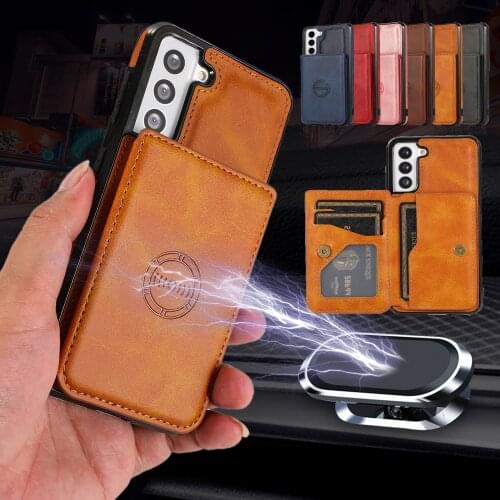 Leather Stand Case For Samsung Galaxy S21 S20 Ultra S20FE S10 Note20 10 Plus A12 A32 A52 A72 A51 M31 M11 Card Slot Wallet Cover