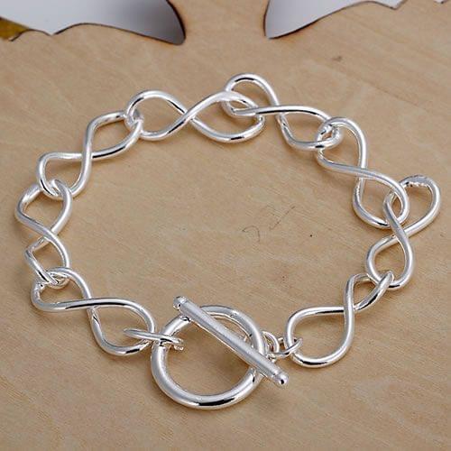 H139 925 Delicate Silver Color Bracelets For Women Charm Fashion Jewelry 8 Shape Bracelet /afmaiwta Axsajoza