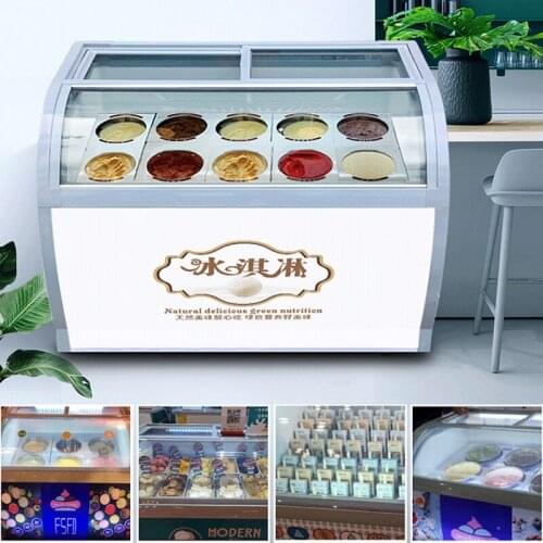 Commercial Desktop Ice Cream Showcase large Capacity Popsicle Showcase Freezers Cold Drink Shops Hard Ice Cream Display Cabinet