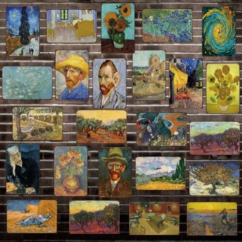 [ Mike86 ] Vincent van Gogh Metal Tin Sign Wall Plaque Poster starry night cafe Painting Christmas Decor Art FG-520