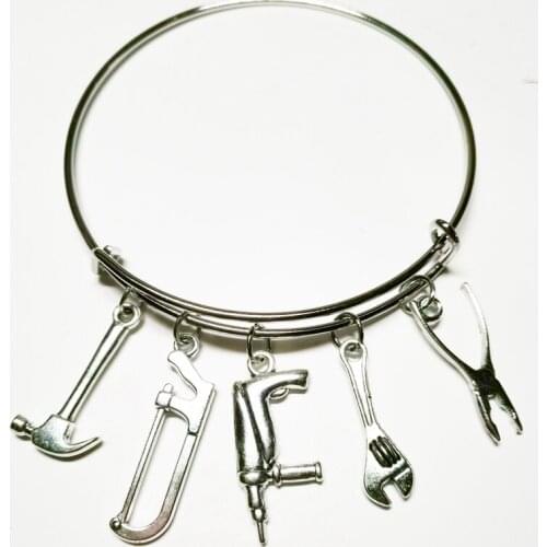 2019 Fashion Jewelry Mini tool Bracelet, Electric Drill Bracelet, Hacksaw, Hammer, Wrench, Vise Bracelet Diy Handmade