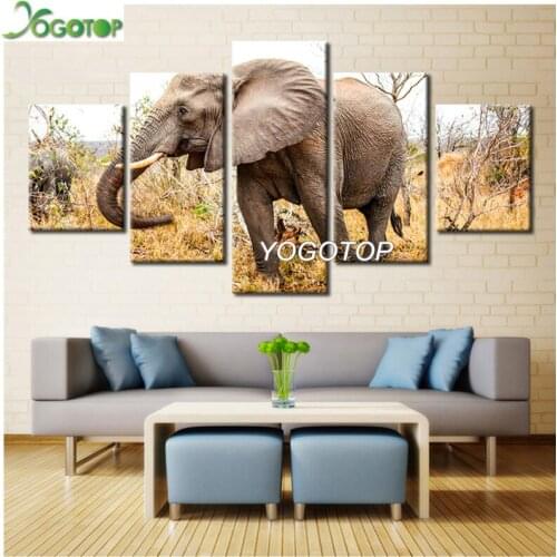 Diy Diamond Painting puzzle 5D Full Drill Mosaic Diamant Embroidery rhinestone Home Decor Elephant Animal Africa 5 Pieces ML1165