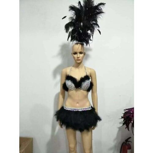 Feather clothing Stage performance catwalk carnival Headdress flower pubs party Mens wear womens clothing