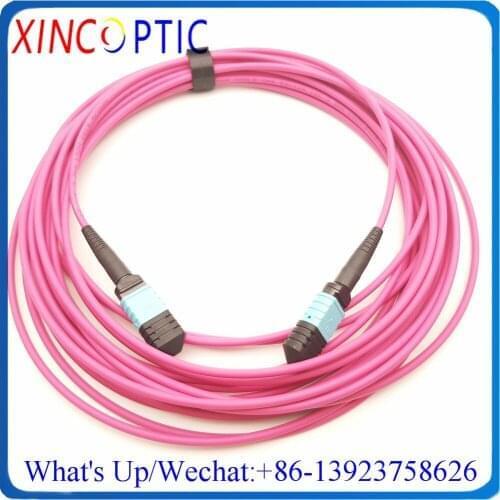 12C MPO F OM4 30M Fiber Patch Cord,30Mts 12F,MM,OM4,3.0mm LSZH Mini Round Cable 12C MPO/UPC Female MPO Male 30M Fiber Connector