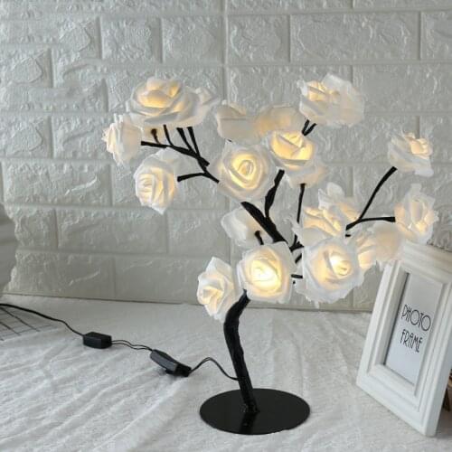 Rose LED Shaped Table Lamp Flower Rose Tree Decorative Light for Living Room Bedroom