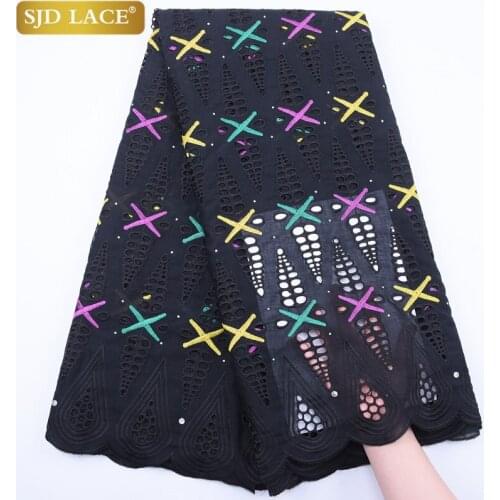 SJD LACE 2020Latest African Lace Fabric High Quality Swiss Voile Lace In Switzerland Nigerian Punch Cotton For Wedding Sew A1839