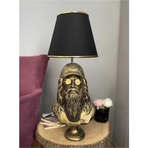 Modern Decorative Gold Gold Da Vinci Lampshade Special Design-Gold Detail Black Hood room decor kawaii led lights anime sailor moon home bedroom naruto demon slayer lamp neon sign