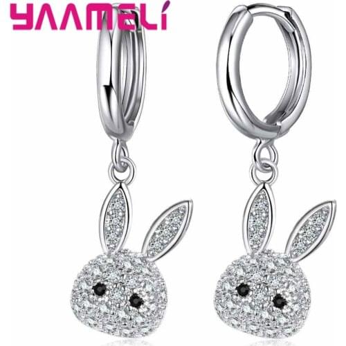 Hot Sale Rabbit Shape Cute Jewelry For Woman Girl 925 Sterling Silver Stud Earrings Hot Sale Ear Accessories