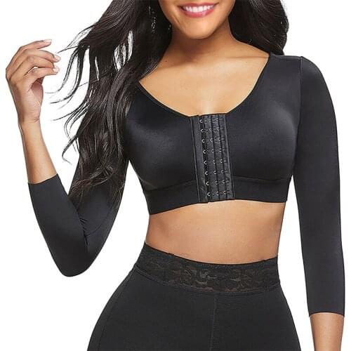Womens Shapewear Tops Wear Your Own Bra Long Sleeve Slim Crop Top Shaper Body Arm Shape Slimming Underwear