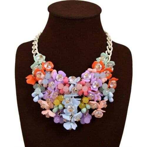 Floral Necklace Pendant Bohemian Statement Maxi Choker Women Party Decorative Jewelry Display Vintage Collar