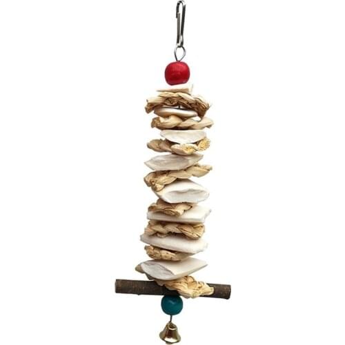 Pet Parrot Bird Natural Grass Toys Chewing Bite Hanging Cage Bell Swing Climb Playing Pendant Dropshipping