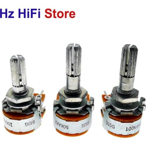 1PCS Japan ALPS RK163 10K 50K 100K 10KAX2 50KAX2 100KAX2 Hifi Audio Dual-unit Rotary Potentiometers 16-type DIP6