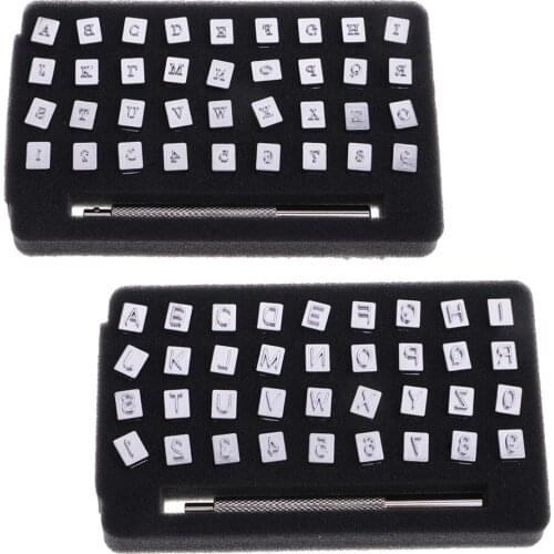 2 Sets 3mm 6mm Steel Alphabet Number Stamp Punch Set For DIY Leathercrafts Tools