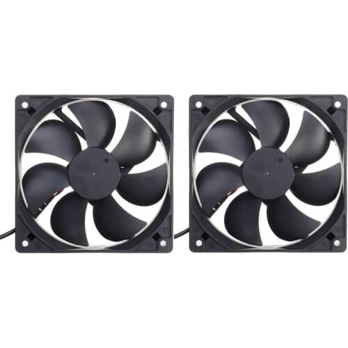 2Pcs Black Plastic USB Fan Mini Portable Desktop Table Silent Air Cooler For Home Office Durable Fans 12x12x2.5cm