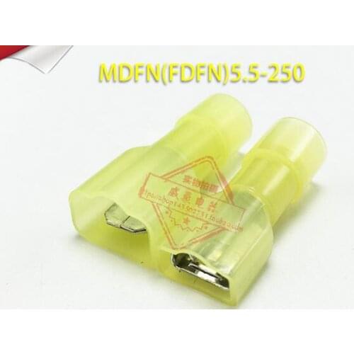500pairs FDFN(MDFN)5.5-250 cold-pressed nylon male and female insulated terminal block high temperature 6.3 spring insert