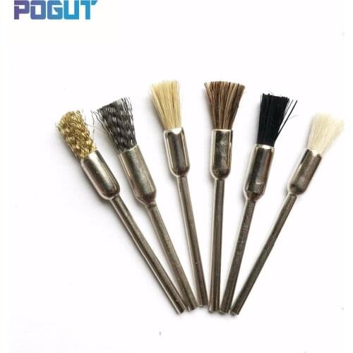 6pcs/pack Super Grinding Polishing Brush Drill DREMEL Rotary Tool for Polishing Wood, Jade, Stone, Marble, Glass