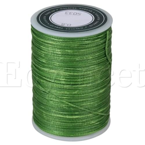 78M 0.8mm Light Green Flat Waxed Polyester Thread Cord for Handcraft Leather