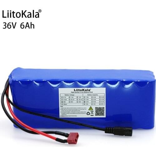 Liitokala 36V 6Ah 6000mAh 10S3P 18650 Rechargeable battery pack for Modified Bicycles,Electric vehicle Protection with PCB