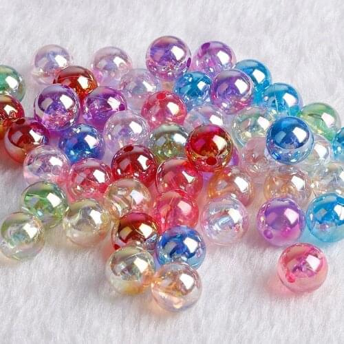 50pcs/lot 6 8 10mm Mix Color Acrylic Beads Big Hole Beads Round Loose Beads DIY Bracelet Earrings Charms Necklace Beads