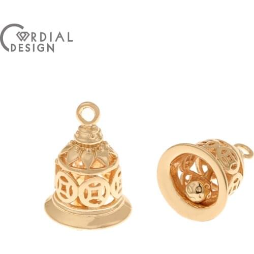 Cordial Design 50Pcs 11*15MM Jewelry Accessories/Charms/Bell Shape/Hand Made/Copper/Earring Findings & Components/DIY Pendant