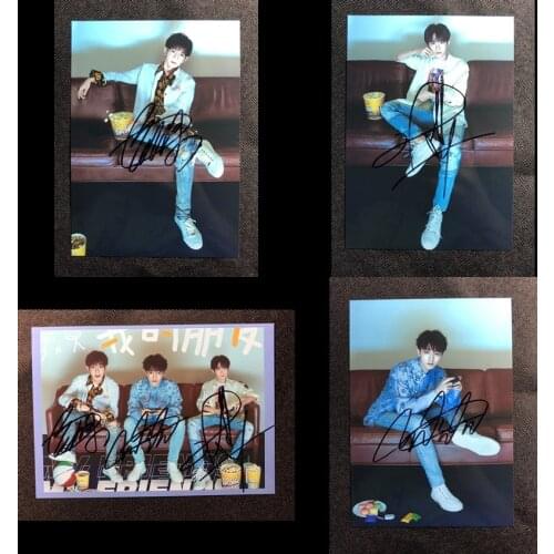 Hand signed TFBOYS Jackson Junkai Wang Yuan autographed photo 5*7 autograph in ink 79D