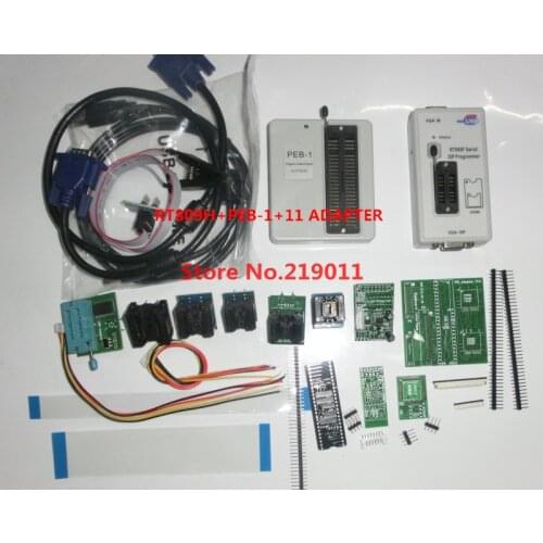 Free Shipping RT809F Programmer All Adapters SOP8 IC Clip Motherboard LCD Reader + PEB-1 Expansion board