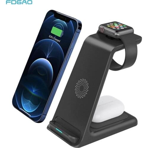 3 in 1 Wireless Charger 20W Fast Charging Station for iPhone 12 11 XR XS X 8 Samsung S21 S20 for Apple Watch 6 5 4 3 Airpods Pro