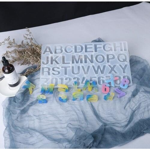 DIY Crystal Silicone Mold 26 English Letter Number Mold High Mirror Resin Mold DIY Jewelry Making Mould