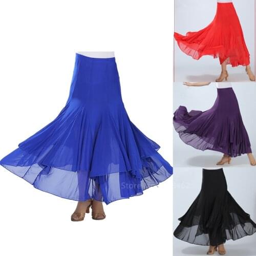 Adult Woman Dancer Performance Belly Dance Skirts Solid Color Big Swing Gypsy Costume Female Spanish Flamenco Dress Stage