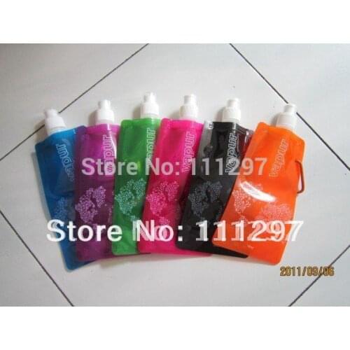 Travel Portable Folding water bag / environmentally friendly water bottle / sports cups ice pack liquid bottle bags 200 pcs/lot