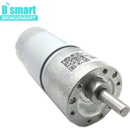 Bringsmart DC 12 24 Volt Motors High Torque Reversed Micro 37GB555 6-800RPM Electric Motor Mini Metal Parts Reversible Gearbox