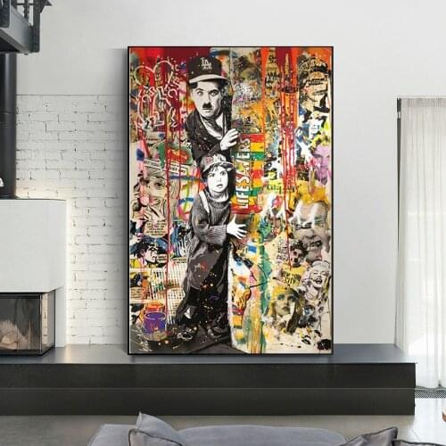 Graffiti Wall Art Hiding Poster Canvas Painting Print Wall Art Picture For Living Room Nordic Home Decor Decoration Frameless