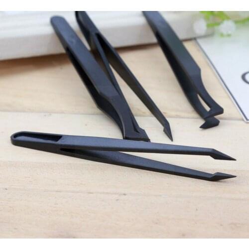 Beauty Mirror Polished Grafting Anti Static Eyelash Plastic Tools Tweezer Nail Brow Eyebrow Tool Tweezers Clip Q4L5