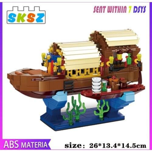 18013 Diy Boat Model Moc Simulation Ship High-Tech Marine Vessel Catamaran Research Ship Assembly Building Blocks Bricks Toys