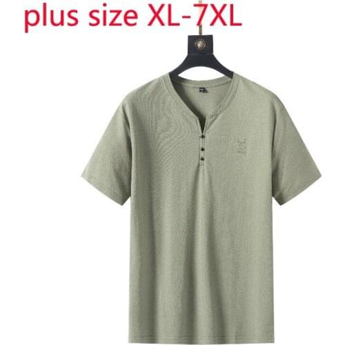 New Arrival Super Large Summer Men Fashion Casual Short Sleeve O-neck Knitted T Shirt Plus Size XL 2XL 3XL 4XL 5XL 6XL 7XL