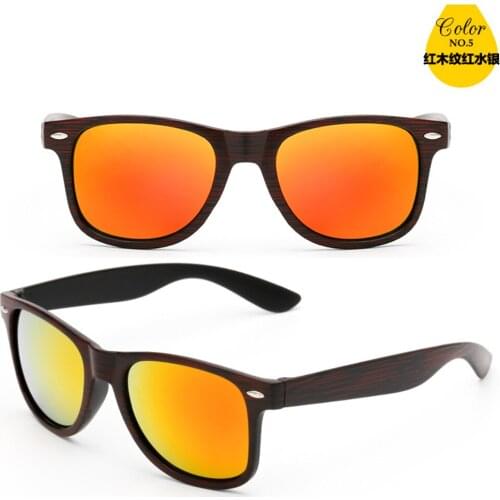 Trend Fashion Classic Wood Grain Sun Glasses Polarized Mirror Sunglasses Custom Made Myopia Minus Prescription Lens -1 to -6