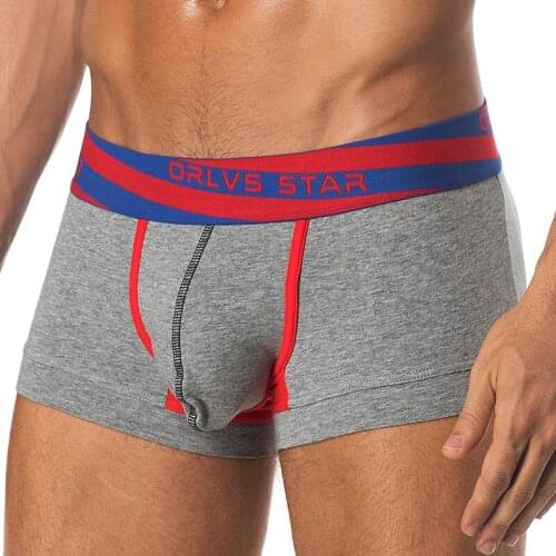 ORLVS Brand 50PC/LOT Wholesale Men Underwear Sexy Boxers Breathable Cotton Male Panties Comfortable Underpants Quick Dry Mesh