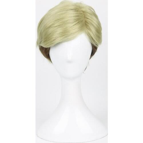 Anime Attack on Titan Erwin Smith Wig Short Blonde Brown Ombre Color Cosplay Wig + Wig Cap