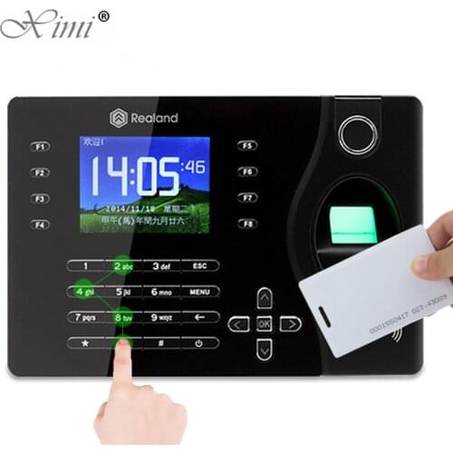 Realand 2.8inch TCP/IP RFID Biometric Fingerprint Time Attendance System Machine Employee Office Fingerprint USB Time Clock