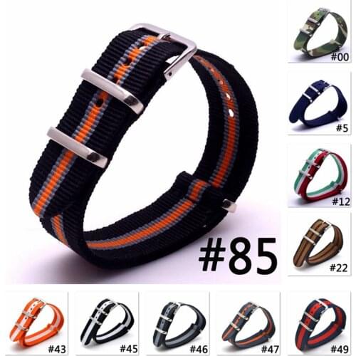 10Pcs 18mm 20mm 22mm Nato Nylon Watch Band Army Sport Canvas Strap Woven Wristband Substitute Dw Watch Strap Nylon Belt Set