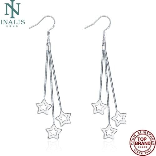 INALIS Earrings For Women Fashion Star Design Eardrop Silvering Earrings Anniversary Party Fine Jewelry Gift Trend Hot Sale