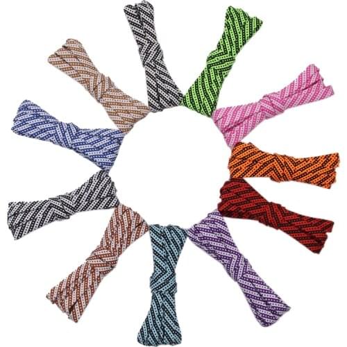 Coolstring 0.7cm Outdoor Trainer Shoestring Exclusive Polyester Flat Twill Checkered Laces Sneakers Replacement Shoelace 60-180