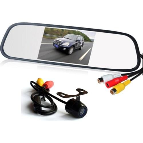 Parking Assistance System 2 in 1 4.3 Digital TFT LCD Mirror Auto Car Parking Monitor Rear view Camera for Fiat Panda 500L