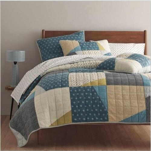 100% cotton Quilted American pastoral style Bedspread Bed Cover Bed Sheet size 234x269cm blanket Pillowcases 3pcs