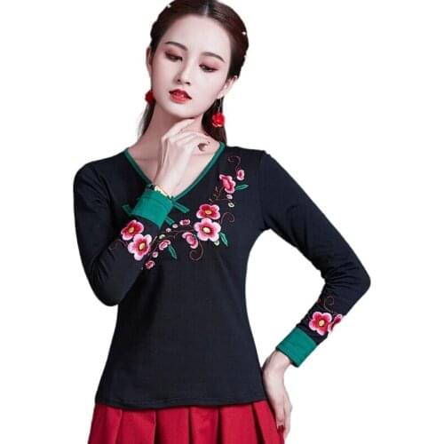 Traditional Chinese Blouse Shirt Tops for Women Mandarin Collar Oriental Chinese Style Shirt Blouse Elegant Cheongsam Top V1943