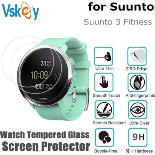 VSKEY 10PCS Tempered Glass for Suunto 3 Fitness Screen Protector Smart Watch Diameter 35mm Anti-Scratch Protective Film