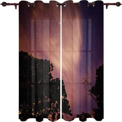 Patio Curtain Starry Sky Tree Sunset Outdoor Curtain For Garden Patio Curtains Bedroom Living Room Kitchen Bath Room Panel Drape